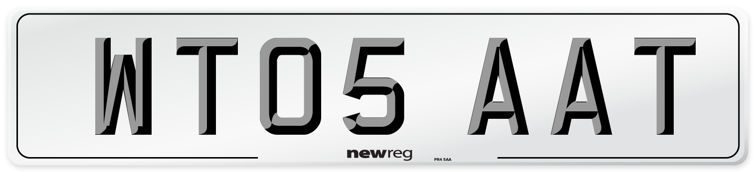 WT05 AAT Number Plate from New Reg